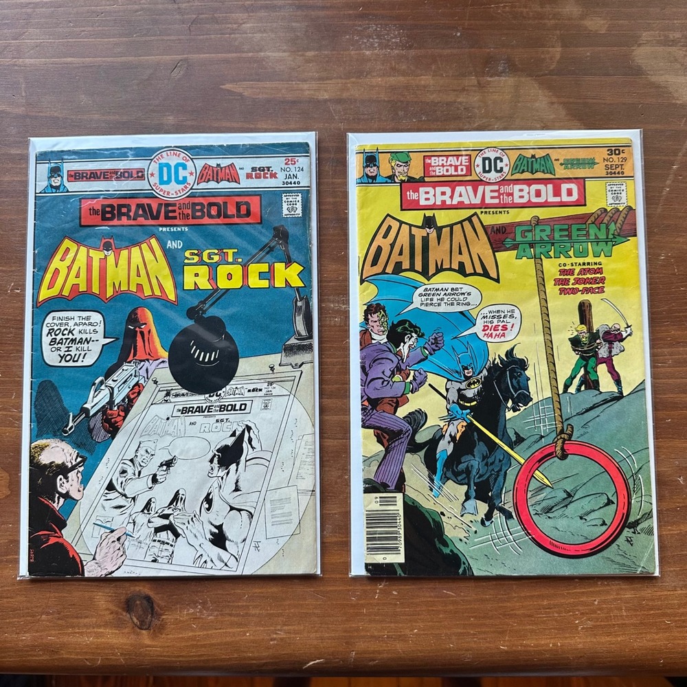 DC Comics The Brave and the Bold Batman Sgt Rock Green Arrow No 124 129 Lot VG